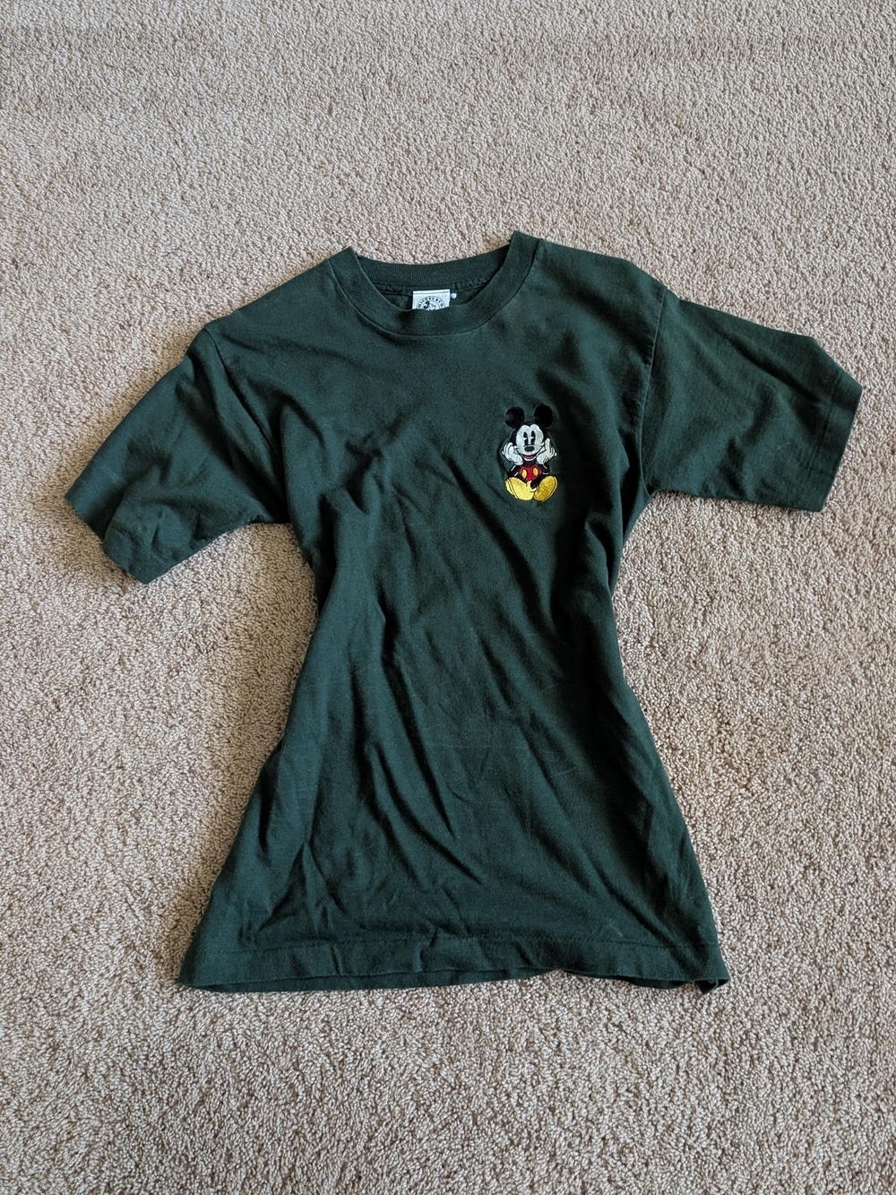 Dark Green Mickey Mouse Graphic Tee